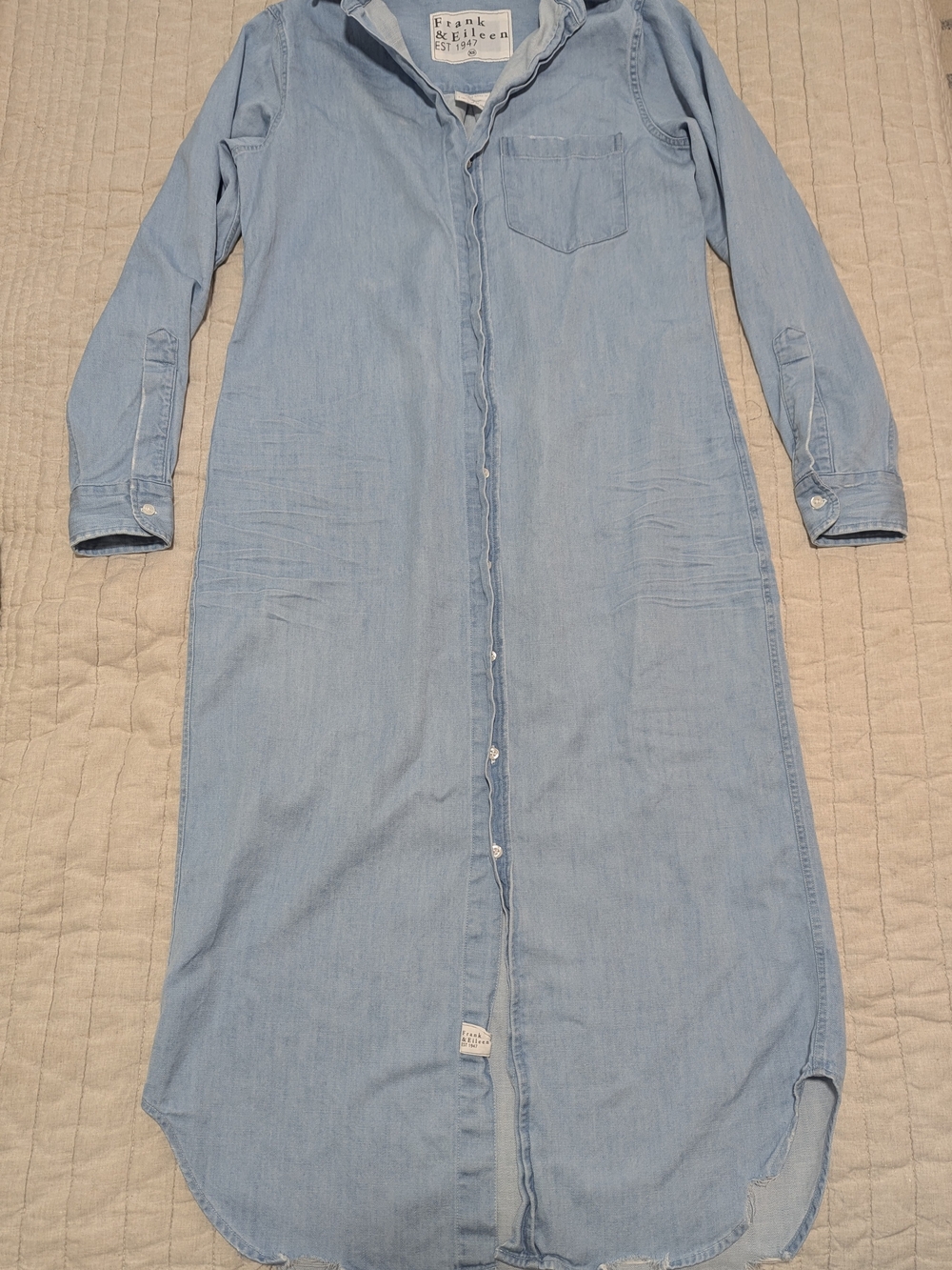 Frank & Eileen Chambray Rory Shirt Dress Xs - Picture 4 of 8